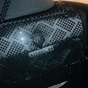 Kurt Geiger Black Studded Crossbody Bag | Chain Strap | Like New